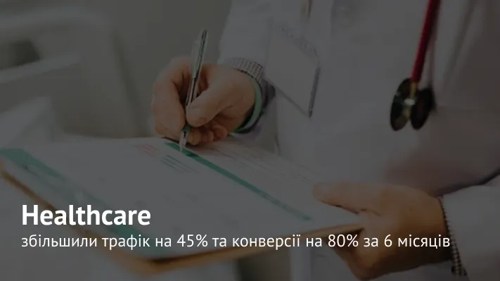 Збільшили трафік на 45% та конверсії на 80% за 6 місяців: кейс з просування приватної клініки